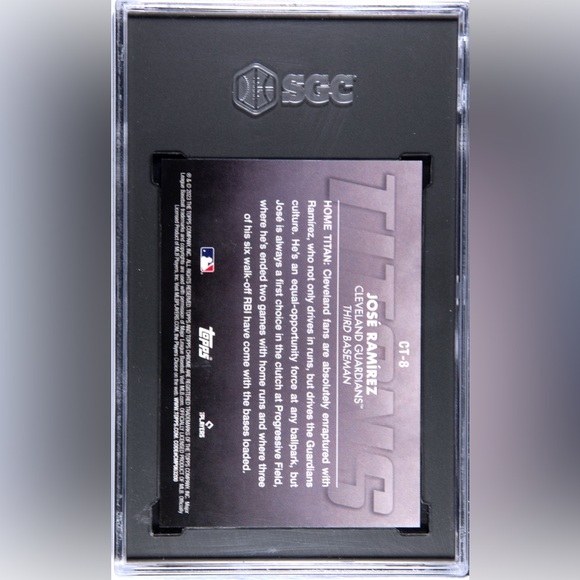 2023 Topps Chrome Jose Ramirez Titans /99 Green Refractor - SGC GEM MINT 10 - Picture 2 of 2